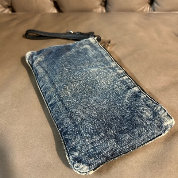 💥SOLD💥 PRADA Denim Borchie Wristlet Pouch Bag Authentic with COA cards receipt - Picture 8 of 17
